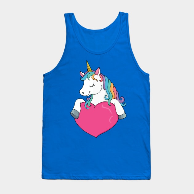 Baby unicorn and heart 3 Tank Top by tinhyeubeshop